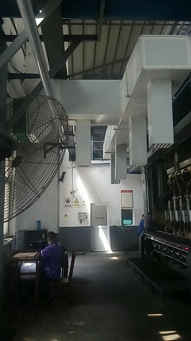 汽車廠降溫用環?？照{+風管效果如何