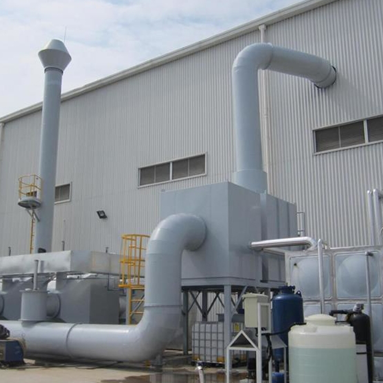 玻璃鋼酸霧凈化塔，具有阻力小、能耗省、噪音低、處理效率高，能處理氯化氫(HCL)、氟化氫氣體(HF)、氨氣(NH3)、硫酸霧(H2SO4)、鉻酸霧(CrO3)、氰氫酸氣、(HCF)、堿蒸氣(NaOH)、硫化氫氣體(H2S)等氣體的新型凈化塔，它具有凈化效率高、結構緊湊、占地面積小、耐腐蝕、耐老化性能好，重量輕的特點，適用于排放一定濃度的腐蝕性酸霧氣體，主要用于化工、電子、醫院、學院、研究中心等場所。