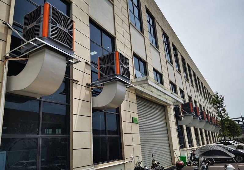 機(jī)械配件廠(chǎng)房降溫?fù)Q氣設(shè)備安裝